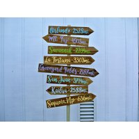 Wegweiser Weihnachtsgeschenk Für Zuhause, Zielschild Wegweiser, Familiengeschenk Papa. Gartendeko Pfeil Holzschild von iDecor4you