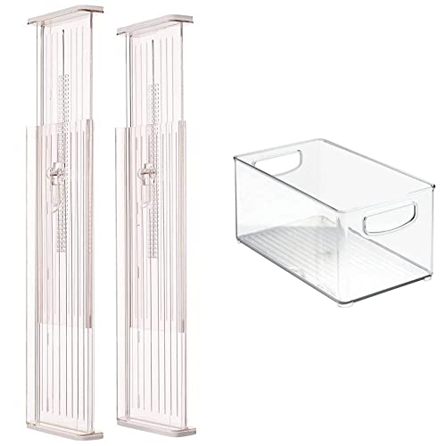 InterDesign Linus verstellbarer Schubladen Organizer, hohe Schubladentrenner, 2er-Set Schubladeneinteiler & Cabinet/Kitchen Binz Aufbewahrungsbox, mittelgroßer & tiefer Küchen 25,4cmx15,2cmx12,7cm von InterDesign