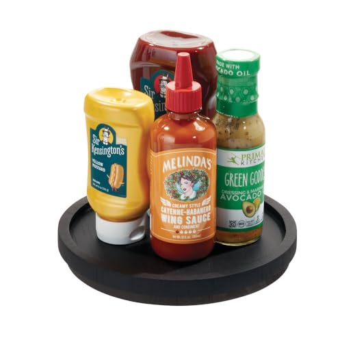 InterDesign The Home Edit, 22,9cm Lazy Susan Drehteller mit erhöhtem Rand, Schwarzes Paulownia Holz InterDesign The Home Edit, 22,9cm Lazy Susan Drehteller mit erhöhtem Rand, Schwarzes Paulownia Holz von InterDesign