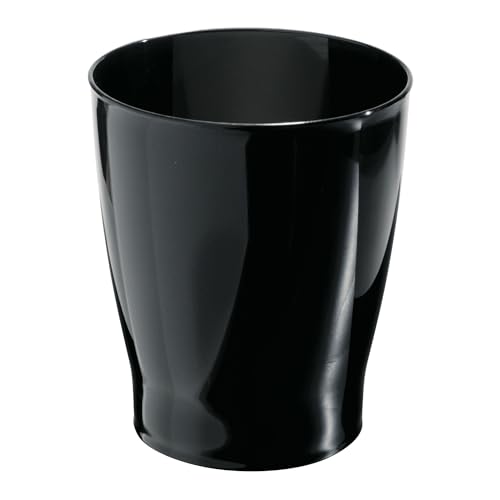 iDesign 19942EU Zia Runder Abfalleimer Mülleimer, schwarz von InterDesign