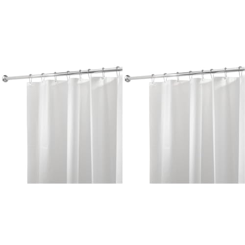 iDesign 3.0 Liner Futter für Duschvorhang, 180,0 cm x 200,0 cm großer Vorhang aus schimmelresistentem PEVA mit zwölf Ösen, weiß (Packung mit 2) von iDesign