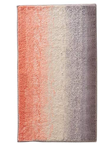 iDesign 35821EU Mikrofaser Ombre Teppich, 86 x 53 cm, koralle-multi von InterDesign
