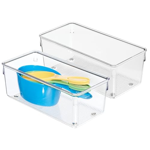 iDesign 52830M2EU Linus Besteckkasten Schubladeneinsatz für Besteck, Pfannenwender, Kleinkram - 2 Stück, 10,16 x 20,32 x 7,62 cm, Durchsichtig, Plastik, Clear von InterDesign