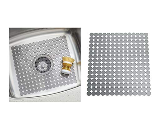 iDesign 70063 Orbz Spülbeckenschutz, zuschneidbare Abtropfmatte aus Kunststoff für Geschirr, graphitfarben, Regulär von InterDesign
