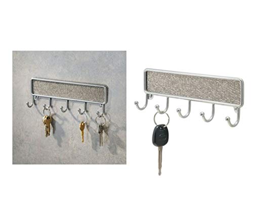 iDesign 95772EU Twillo Wandmontiertes Schlüsselbrett mit 5 Haken, metallicfarben von InterDesign