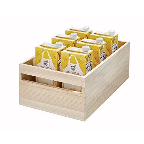 iDesign Aufbewahrungsbox mit Griffen, Küchenschrank Organizer aus Paulownia-Holz für Regal oder Vorratsschrank, vielseitige Kiste zur Aufbewahrung, beige, 38.1x25.4x15.7cm von iDesign