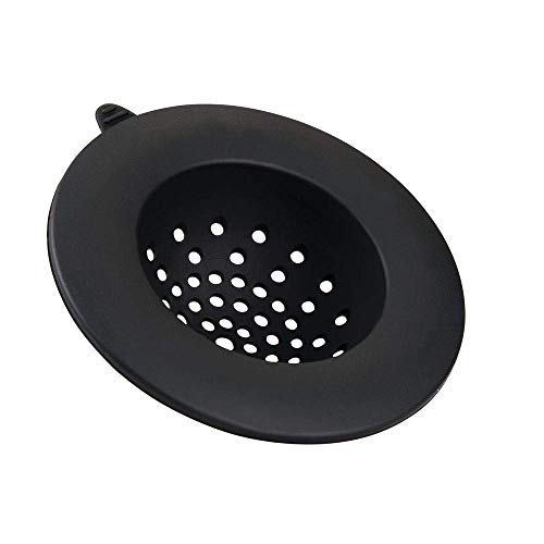 iDesign Austin Abflusssieb für die Küchenspüle, runder Schmutzfänger aus Silikon, schwarz von InterDesign