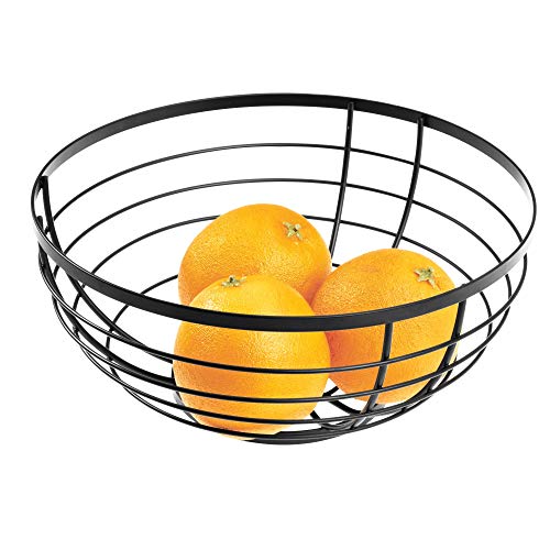 iDesign Austin Obstschale im offenen Design, runder Obstkorb aus Metall, mattschwarz von iDesign