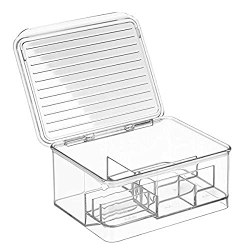 iDesign Batterie Aufbewahrungsbox, stapelbarer Batterie Organizer für 5 verschiedene Batteriegrößen, hochwertige Akku Box aus Kunststoff, durchsichtig von InterDesign