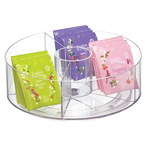 iDesign Schrank Binz Teeteilter Drehteller für Teebeutel, Plastik, Transparent, 9" x 9" x 3.01" von iDesign