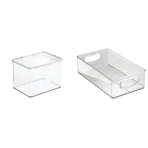 iDesign Cabinet/Kitchen Binz Aufbewahrungsbox, stapelbarer Küchen Organizer aus Kunststoff, mittelgroße Vorratsdose mit Deckel & bac rangement frigo, boîte alimentaire moyenne en plastique von InterDesign