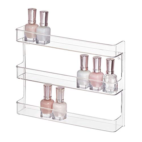 iDesign Clarity Nagellack-Wandregal, mit 3 Ablagen für Badezimmer, Schminkschrank, Schlafzimmer, transparent von InterDesign