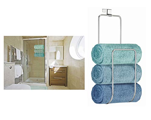 iDesign Classico Badetuchhalter zum Hängen über die Duschtür, Chrom, Silber von InterDesign