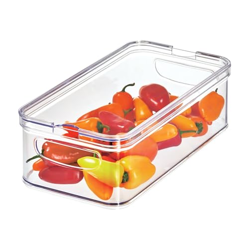 iDesign iDesign Frischhaltebox für den Kühlschrank oder Küchenschrank, stapelbare Aufbewahrungsbox aus Kunststoff, Vorratsbehälter für Obst, Gemüse, Käse usw, Durchsichtig von InterDesign