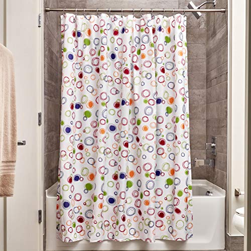 iDesign Doodle Duschvorhang | Vorhang für Badewanne und Dusche in 183,0 cm x 183,0 cm | Bad Duschvorhang mit grafischem Muster| Polyester bunt von InterDesign
