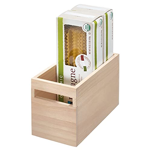 iDesign Aufbewahrungsbox mit Griffen, Küchenschrank Organizer aus Paulownia-Holz für Regal oder Vorratsschrank, vielseitige Kiste zur Aufbewahrung, beige von InterDesign