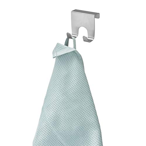 iDesign Forma Handtuchhalter ohne Bohren, kleiner Türhaken aus Edelstahl, silberfarben von InterDesign