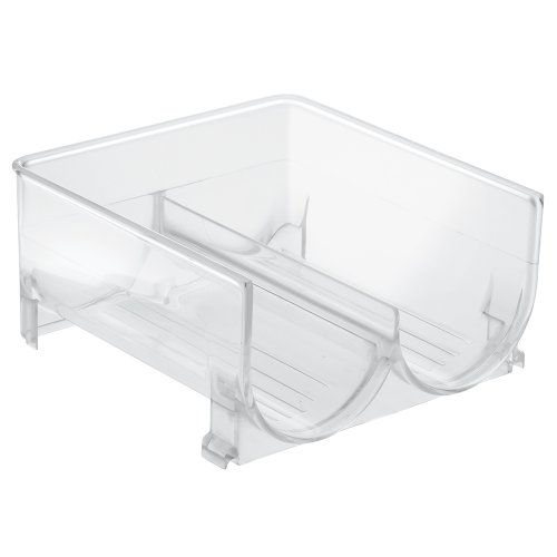 iDesign Fridge/Freeze Binz Weinregal für 2 Flaschen, stapelbarer Flaschenhalter aus Kunststoff, durchsichtig, Transparent, 20.3 x 20.3 x 10.2 cm von InterDesign