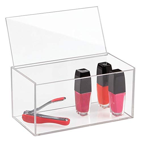 iDesign Kosmetik Organizer mit Deckel, großer Schminkorganiser aus BPA-freiem Kunststoff, stapelbare Acrylbox für Schminke, (20,3 x 10,2 x 10,2 cm), durchsichtig von InterDesign