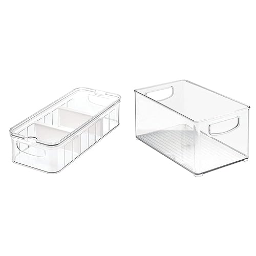 iDesign Kühlschrankbox, großer Aufbewahrungsbehälter aus BPA-freiem Kunststoff & Cabinet/Kitchen Binz Aufbewahrungsbox, mittelgroßer & tiefer Küchen Organizer von InterDesign