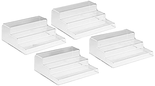 iDesign Linus Gewürzregal aus Kunststoff, 3-stöckig, für Küche, Speisekammer, Schränke, Arbeitsplatten, Waschtisch, Büro, Bastelraum, 25,4 x 22,2 x 8,9 cm, 4 Stück, transparent von InterDesign
