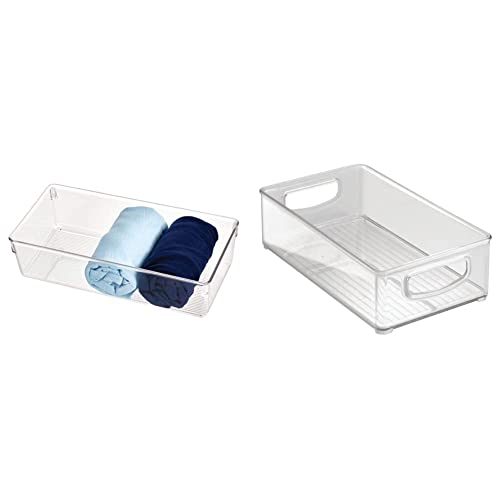 iDesign Linus Schubladenbox für Schrank oder Schminktisch, durchsichtig & Aufbewahrungsbox für die Küche, offene Kühlschrankbox mit Griffen, durchsichtig, 25,5 cm x 15,25 cm x 7,5 cm von iDesign