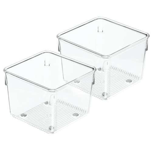 iDesign 52730M2EU Linus Besteckkasten Schubladeneinsatz für Besteck, Pfannenwender, Kleinkram - 2 Stück, 10,16 x 10,16 x 7,62 cm, Durchsichtig, Plastik, Clear von iDesign