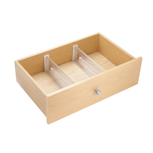 iDesign Linus verstellbarer Schubladen Organizer, hohe Schubladentrenner für die Küche aus Kunststoff, 2er-Set Schubladeneinteiler, durchsichtig von InterDesign