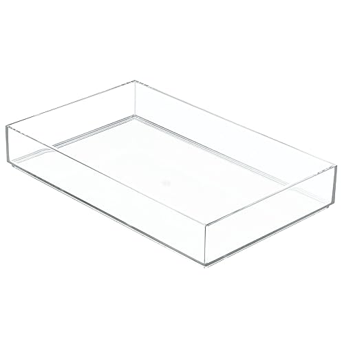 iDesign Schubladeneinsatz, extra großer Besteckkasten für Schubladen aus Kunststoff, stapelbarer Schubladentrenner für Besteck und andere Utensilien, durchsichtig, 20,3 cm x 30,5 cm von InterDesign
