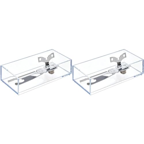 iDesign Schubladeneinsatz, kleiner Besteckkasten für Schubladen aus Kunststoff, stapelbarer Schubladentrenner für Besteck und andere Utensilien, durchsichtig, 10,2 cm x 20,3 cm (Packung mit 2) von InterDesign