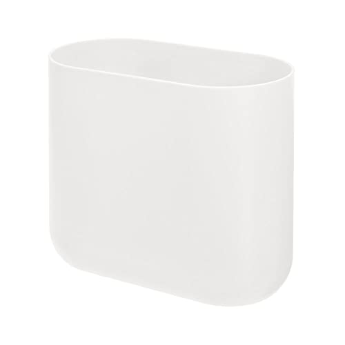 iDesign Abfalleimer aus recyceltem Kunststoff, oval, The Cade Collection, 27 x 14 x 24,8 cm, Kokosnuss von InterDesign