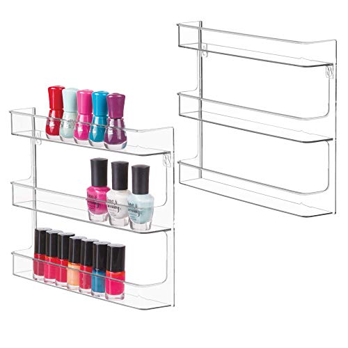 iDesign Wandhalterung Nagellack-Regal mit 3 Ablagen für Badezimmer, Waschtisch, Schrank, Schlafzimmer Set of 2 Wandregal von InterDesign