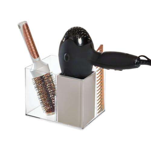 InterDesign The Home Edit, Haarstyling-Organizer mit 3 Fächern, aus Silikon und recyceltem Kunststoff von InterDesign