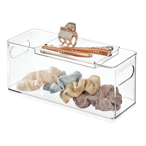 iDesign The Home Edit Klarer Organizer-Behälter aus recyceltem Kunststoff mit Schiebetablett von iDesign