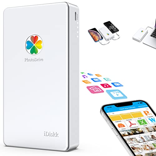iDiskk 1TB Externe Lightning-Festplatte 3 in 1HDD, MFi-zertifizierte Festplatte für iPhone,USB-C tragbare Festplatte funktioniert mit den neuesten iPhone/iPad/PC und USB-C Geräten von iDiskk