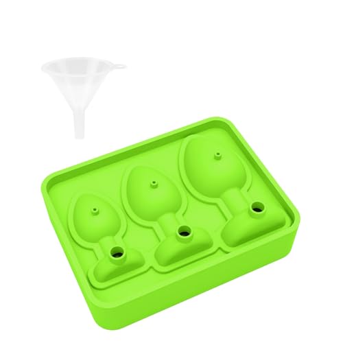 IEFIEL Silikon Analplug Shaped Eiswürfelform Lustig Backform Neuheit Butt Plug geformt Eiswürfelschale Schokoladenform für Eiswürfel DIY Zubehör Leuchtendes Grün One Size von iEFiEL