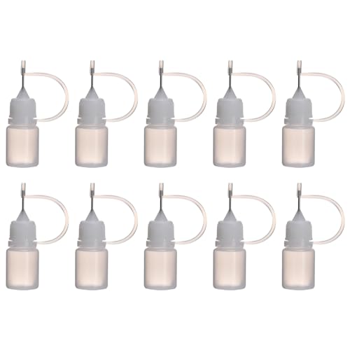 iEFiEL 10 Stück 5/10 ml Nadelflaschen Set Applikator Flasche Tropfflasche aus Kunststoff Laborflasche Quetschflasche Plastikflasche 5ml 10Pcs One Size von iEFiEL