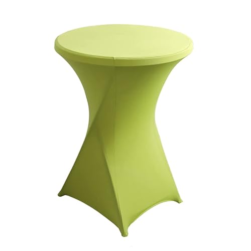 iEventStar Stretch Stehtisch Hussen Spandex Stehtischhussen Bartische Hochzeit Erstärkung im Fußbereich Rund Tischdecke für Bistrotisch Cocktail-Party (Gras-Grün, 1er Set - Ø 80-85 cm) von iEventStar