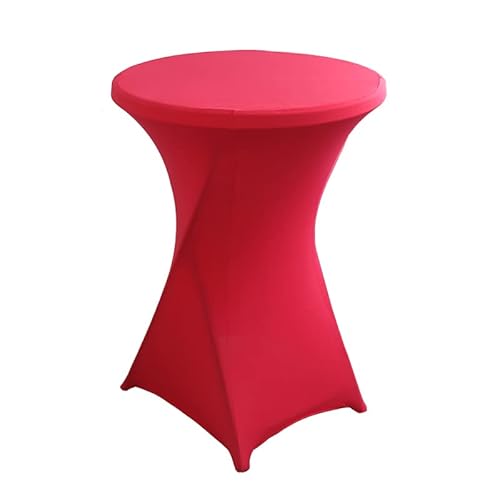 iEventStar Stretch Stehtisch Hussen Spandex Stehtischhussen Bartische Hochzeit Erstärkung im Fußbereich Rund Tischdecke für Bistrotisch Cocktail-Party (Fuchsie, Ø 80-85 cm) von iEventStar