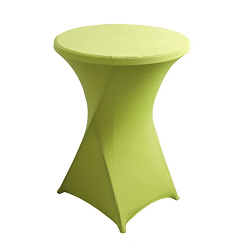 iEventStar Stretch Stehtisch Hussen Spandex Stehtischhussen Bartische Hochzeit Erstärkung im Fußbereich Rund Tischdecke für Bistrotisch Cocktail-Party (Gras-Grün, 1er Set - Ø 60-65 cm) von iEventStar