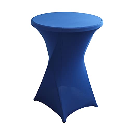 iEventStar Stretch Stehtisch Hussen Spandex Stehtischhussen Bartische Hochzeit Erstärkung im Fußbereich Rund Tischdecke für Bistrotisch Cocktail-Party (Königsblau, 1er Set - Ø 60-65 cm) von iEventStar