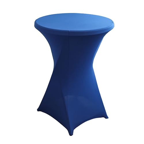 iEventStar Stretch Stehtisch Hussen Spandex Stehtischhussen Bartische Hochzeit Erstärkung im Fußbereich Rund Tischdecke für Bistrotisch Cocktail-Party (Königsblau, 1er Set - Ø 80-85 cm) von iEventStar