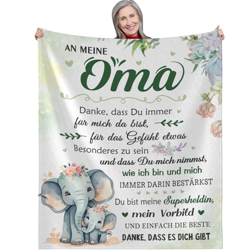 iEvery Oma Geschenke Zum Geburtstag Geschenke Für Oma Geburtstag Beste Oma Geschenke Geburtstag Weihnachten Thanksgiving Day Muttertagsgeschenk Kuscheldecke Flauschig Für Oma 130x150cm von iEvery