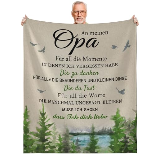 iEvery Opa Geschenk Geburtstag Geschenk für Bester Opa Vatertagsgeschenk Weihnachten Thanksgiving Day Opa Geschenke Decke von Enkelin Enkel Kuscheldecke Flauschig für Opa 130x150cm von iEvery