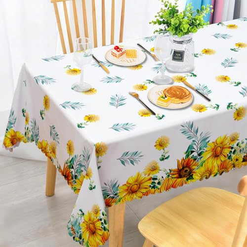 iEvery Sonnenblume Tischdecke Abwaschbar, Gartentischdecke Rechteckig Wetterfest Floral Table Cloth Polyester Tischdecke Waterproof für Outdoor Gartentisch Küche Esstisch Garten 140x180 cm iEvery Sonnenblume Tischdecke Abwaschbar, Gartentischdecke Rechteckig Wetterfest Floral Table Cloth Polyester Tischdecke Waterproof für Outdoor Gartentisch Küche Esstisch Garten 140x180 cm von iEvery
