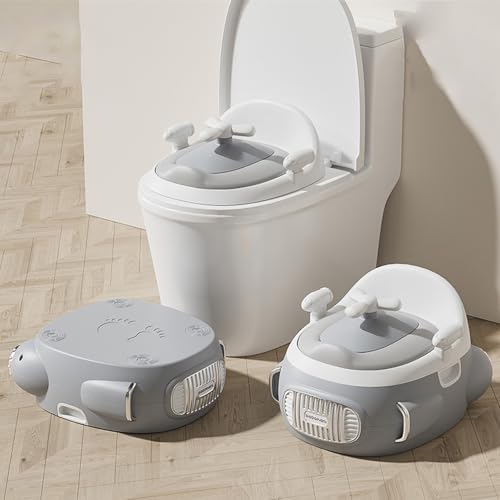 Töpfchentraining-Toilettensitz, 3-in-1 Kleinkind-Toilettensitz, Tritthocker mit weichem Kissen, Spritzschutz, Griffdeckel, für Jungen und Mädchen im Alter von 1-5 Jahren Töpfchentraining-Toilettensitz, 3-in-1 Kleinkind-Toilettensitz, Tritthocker mit weichem Kissen, Spritzschutz, Griffdeckel, für Jungen und Mädchen im Alter von 1-5 Jahren von iFCOW