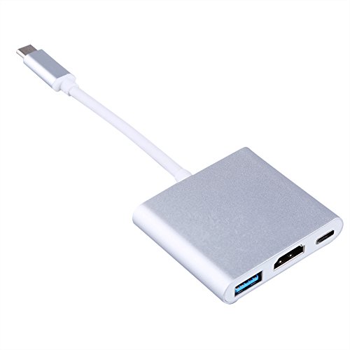 iFCOW 3 in 1 USB 3. 1 Typ C zu HDMI-Kabel USB 3. 1 Typ C zu HDMI-Adapter-Konverter mit Ladeanschluss für Hochauflösendes Fernsehen von iFCOW