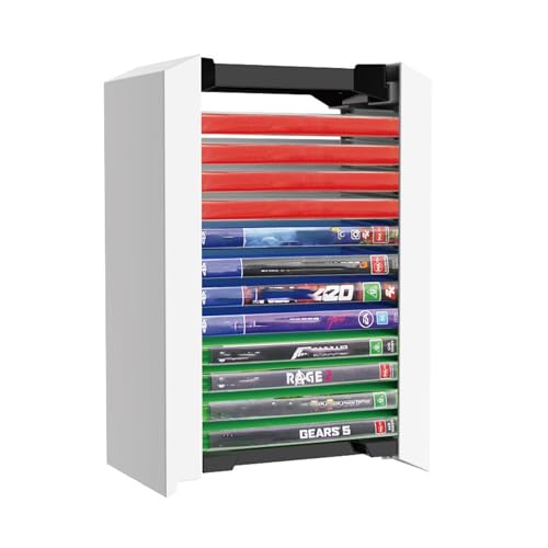 iFCOW Game Storage Tower for PS5, Game Disc Box Storage Rack 12 Games Disc Holder Storage Shelf for PS5 Game Discs von iFCOW