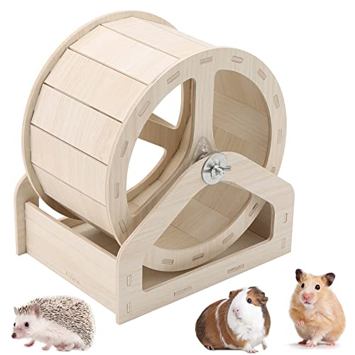 iFCOW Hamster Laufrad, 21cm Holz Dämpfer Lauf Spinner Hamster Laufrad für Mäuse Rennmäuse Igel Kleintiere von iFCOW