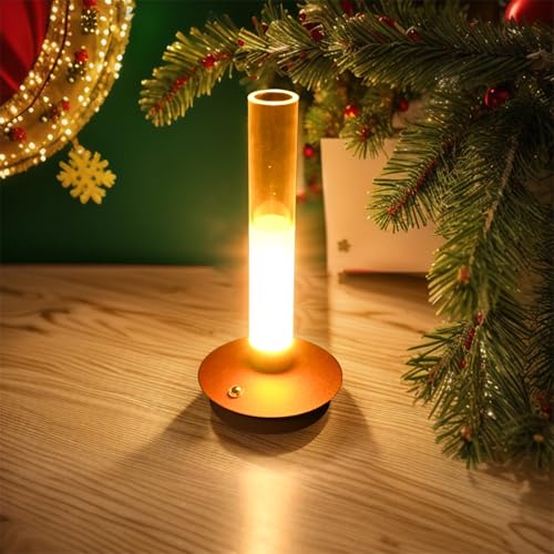iFCOW Wiederaufladbare Tischlampe, Vase Design Kabellose Schreibtischlampe Batteriebetriebenes Touch Tischlicht mit 3 Farben Dimmbar Helligkeit für Schlafzimmer Wohnzimmer Bar Restaurant von iFCOW